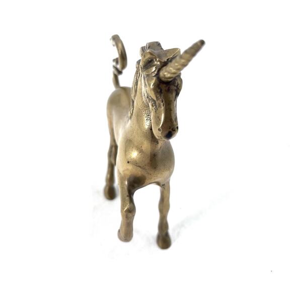 Vintage Solid Brass Unicorn Sculpture Figurine Fantasy Mythical Decor - Picture 5 of 13